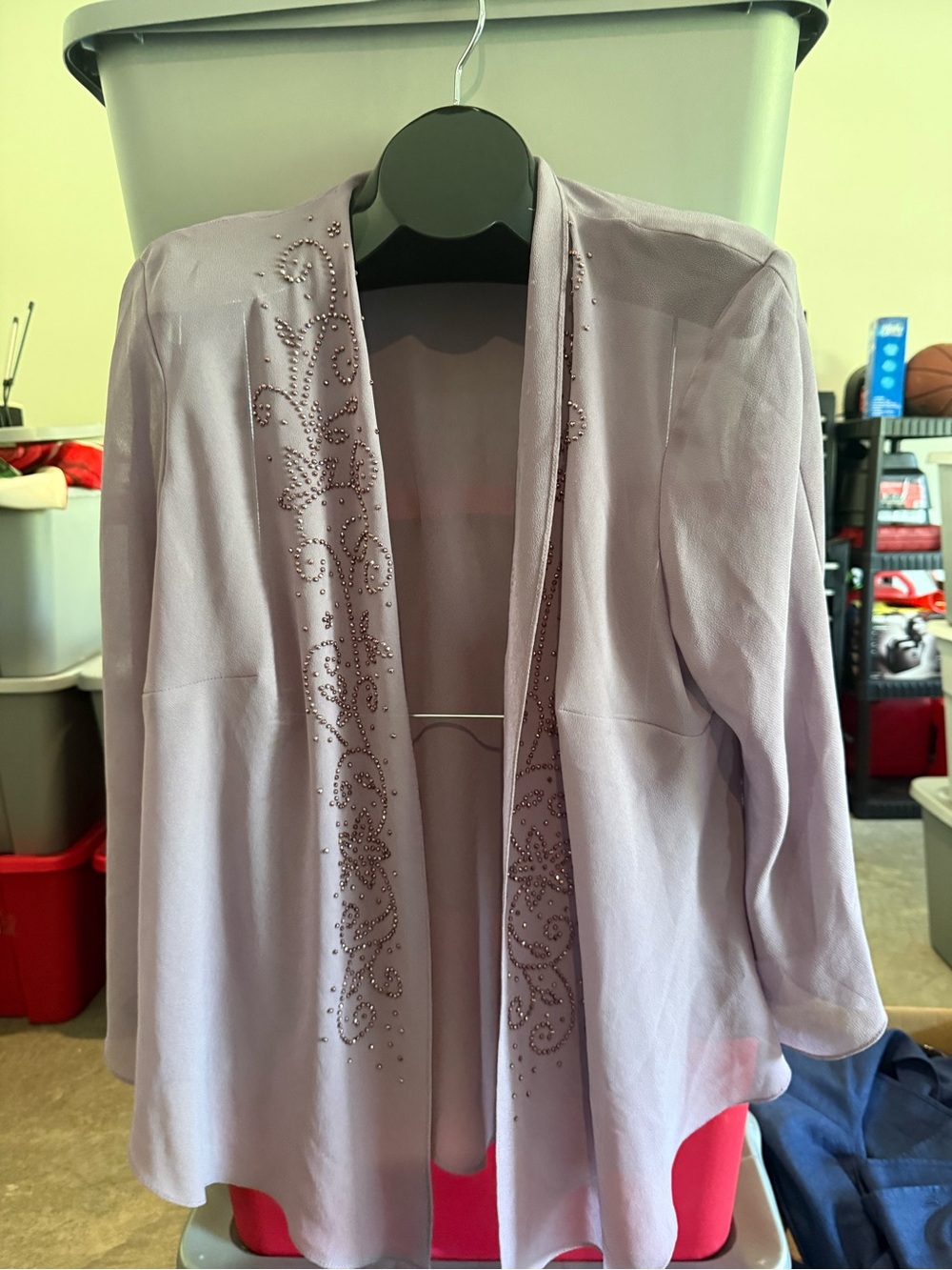 Lavender Open-Front Embellished Women's Jacket mp29